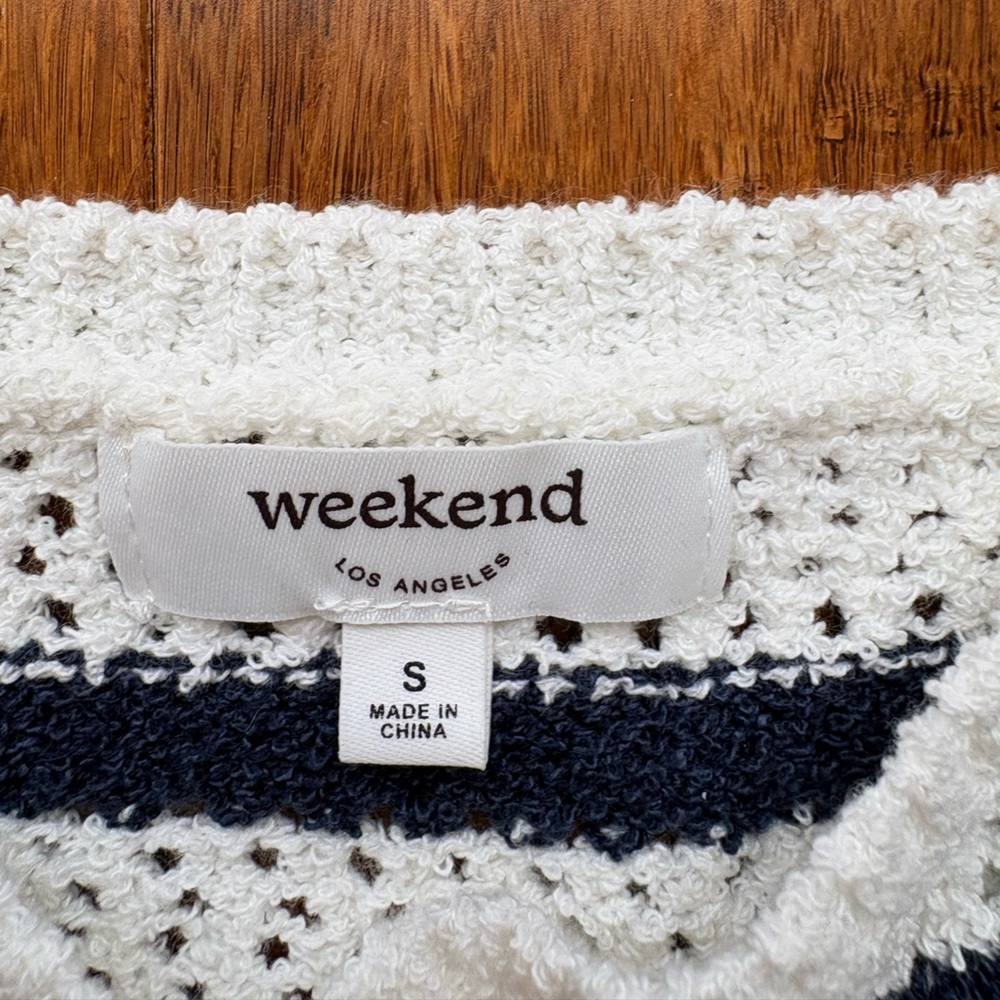 Weekend Los Angeles Maxie Sweater Knit Tank Coastal Stripe Navy Size S NWOT - Picture 4 of 6